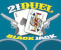 A game logo for a the blackjack game, 21duel