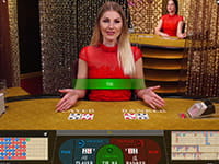 A screenshot of a live baccarat game from Playtech