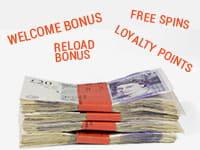Cash deposit with considerations for bonuses, free spins or other promos